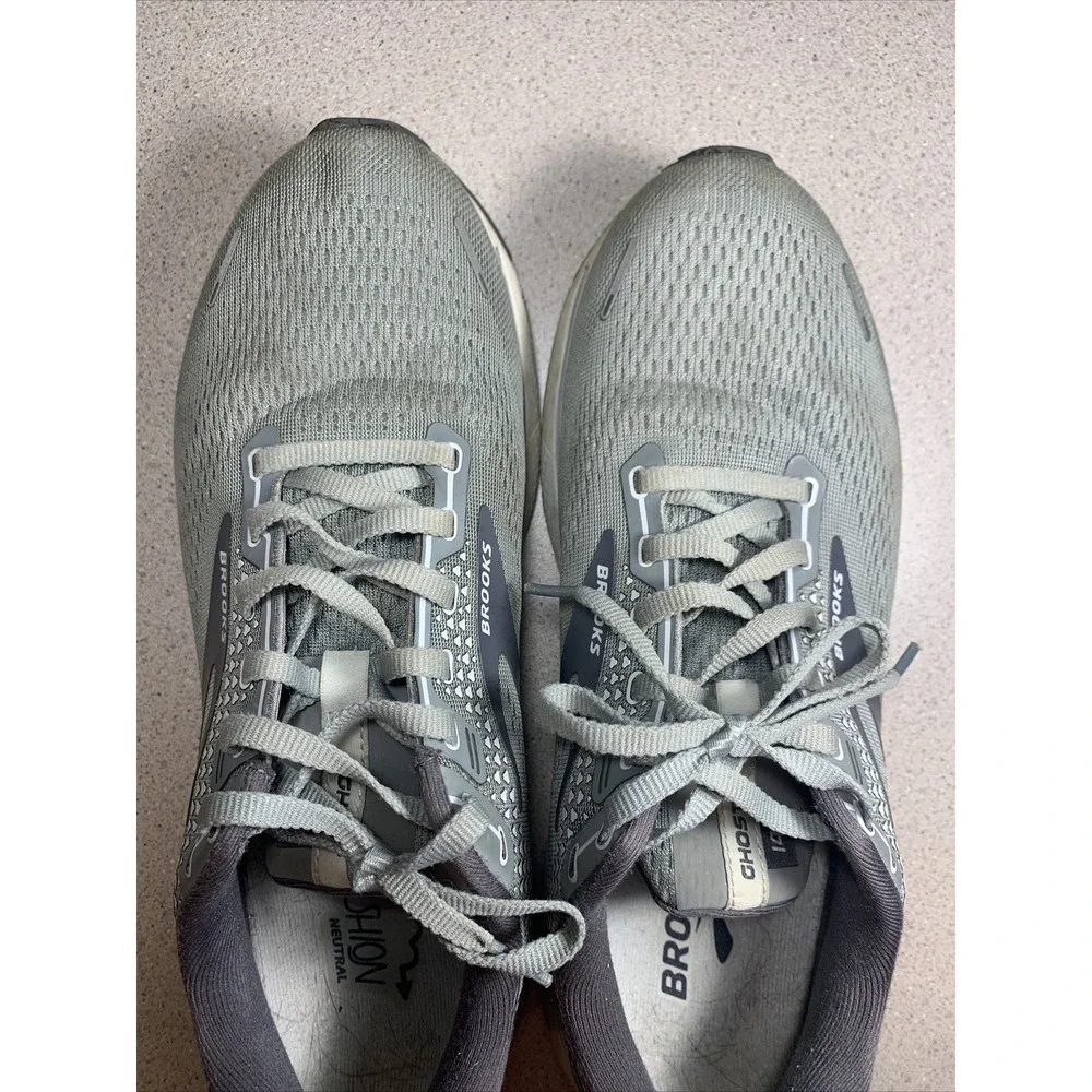 Brooks Ghost 14 Grey Alloy/Oyster Sneakers for Men - Size 10.5 D - Running Shoes